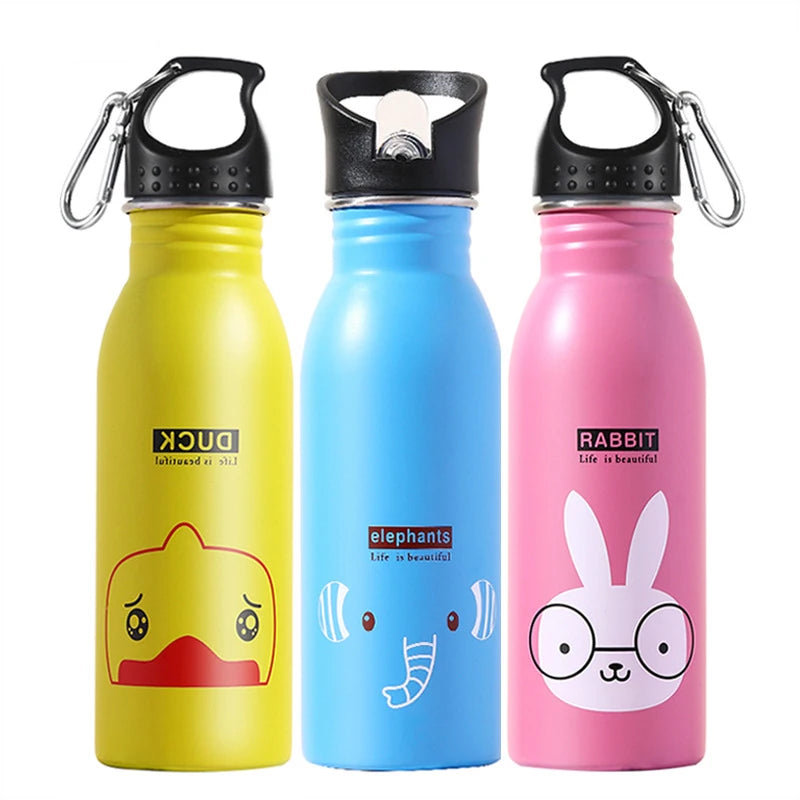 Stainless Steel Portable Cycling Camping Bottle Kettle Water Bottles for Kids Kawaii Drinkware Sport Bottle Cold Water Bottle - Azobay