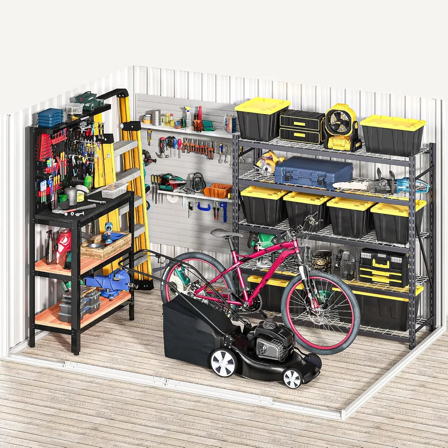8x6 FT Heavy-Duty Outdoor Metal Storage Shed for Garden Tools and Equipment