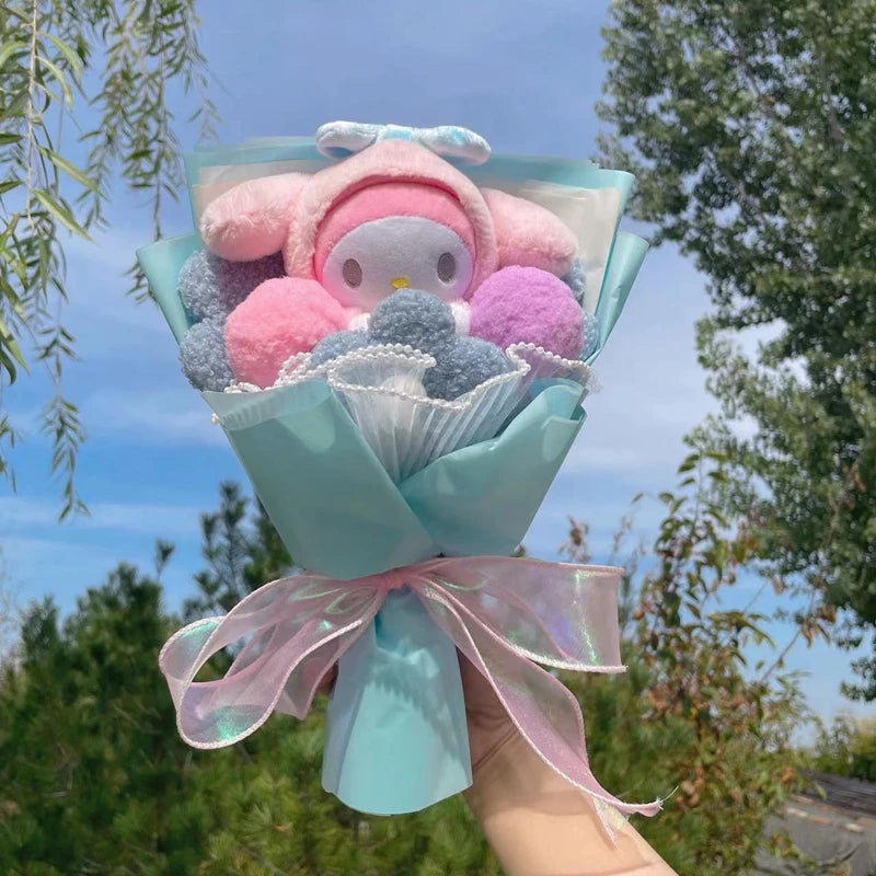 My Melody Kuromi Cinnamoroll Kt Cat Plush Doll Creative Flower Bouquet - Azobay