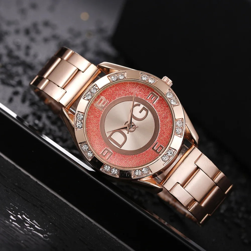 Women's Watches Luxury Brand Fashion Rhinestone  SteeStainlessl Quartz Ladies Wristwatches Reloj Mujer Best Selling Montre - Azobay