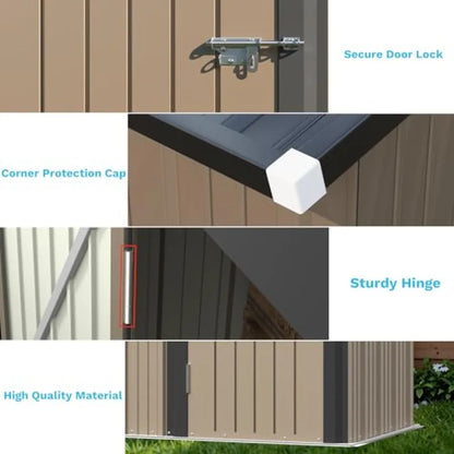 5x3 FT Outdoor Metal Storage Shed with Lockable Door