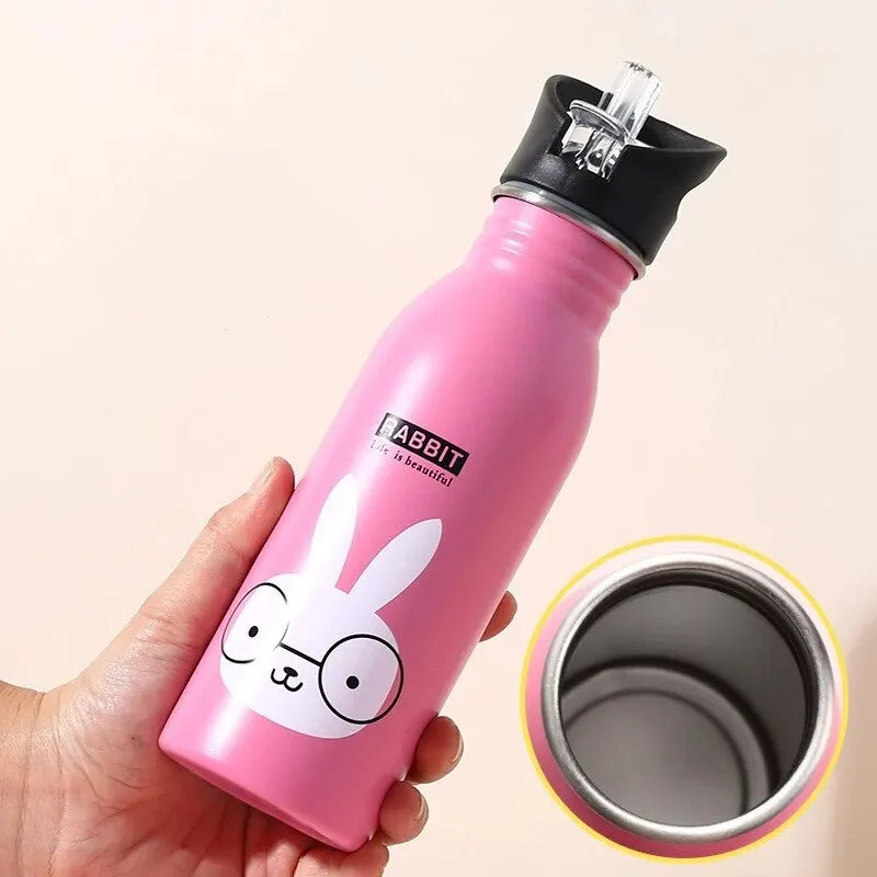 Stainless Steel Portable Cycling Camping Bottle Kettle Water Bottles for Kids Kawaii Drinkware Sport Bottle Cold Water Bottle - Azobay