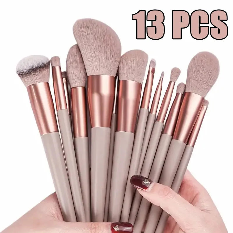 13Pcs Soft Fluffy Makeup Brushes Set for cosmetics Foundation Blush Powder - Azobay