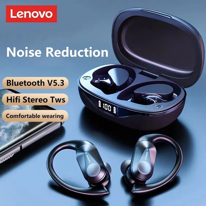 Original Lenovo LP75 TWS Bluetooth V5.3 Headphones Wireless LED Digital - Azobay