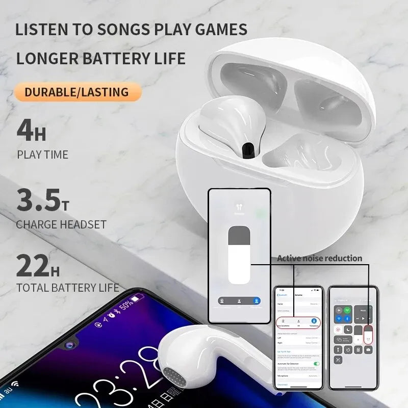 Original Pro 6 TWS Wireless Bluetooth  Headphones Mini Earphone - Azobay