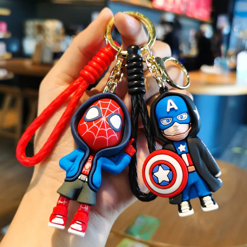 Marvel Spider Man Cute Doll Pendant Action Figures Avengers Iron Man Captain America Keychain Bag Keyring Pendant Birthday Gifts - Azobay