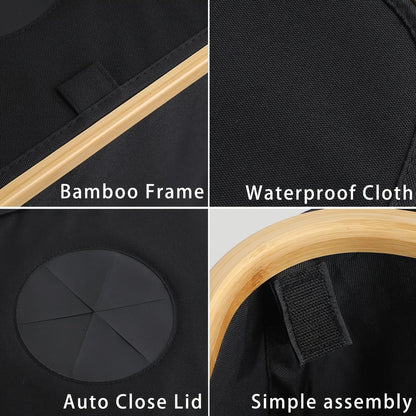 Folding Bamboo Empty Bottle Storage Basket Recyclable Bottle Organizer Tote Bag Wastewater Collection for Home Neatening