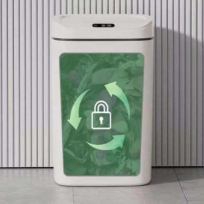 Slim compact smart motion sensor trash can with touchless lid for hygienic waste disposal in home and office
