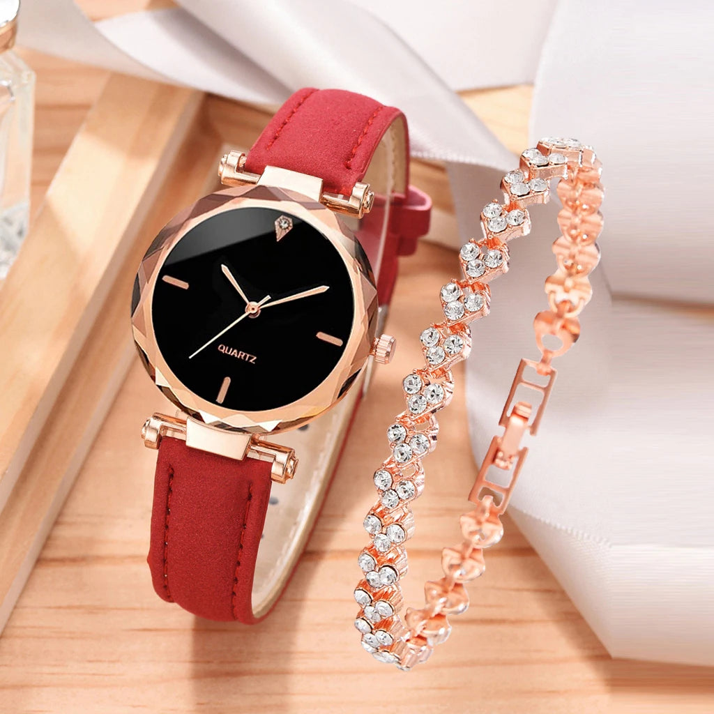 2pcs Luxury Fashion Women Watch and bracelet Set - Azobay