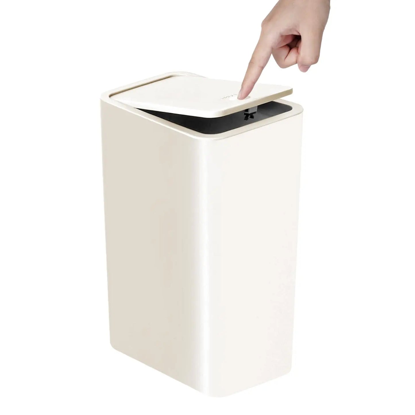 10-Liter Compact Plastic Waste Bin Eco-Friendly Rectangular Trash Can for Bathroom Toilet Bedroom Living Room