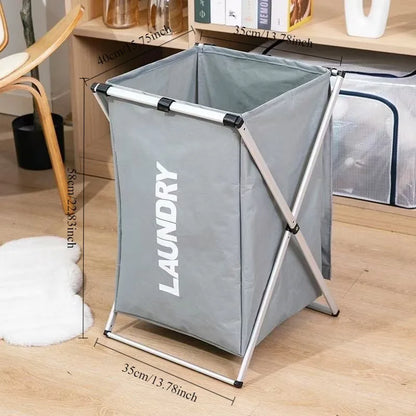 Large foldable laundry basket with 3 sections divided for sorting clothes
