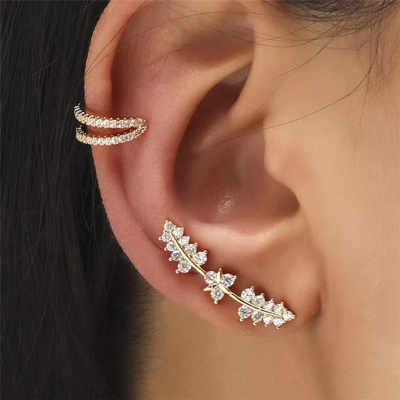 VAGZEB Bohemian NO Piercing Crystal Rhinestone Ear Cuff - Azobay