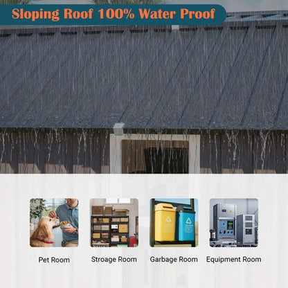 10x12 FT Heavy Duty Metal Outdoor Storage Shed  With Floor Frame Lockable Doors All Weather Garden Tool House Backyard Patio