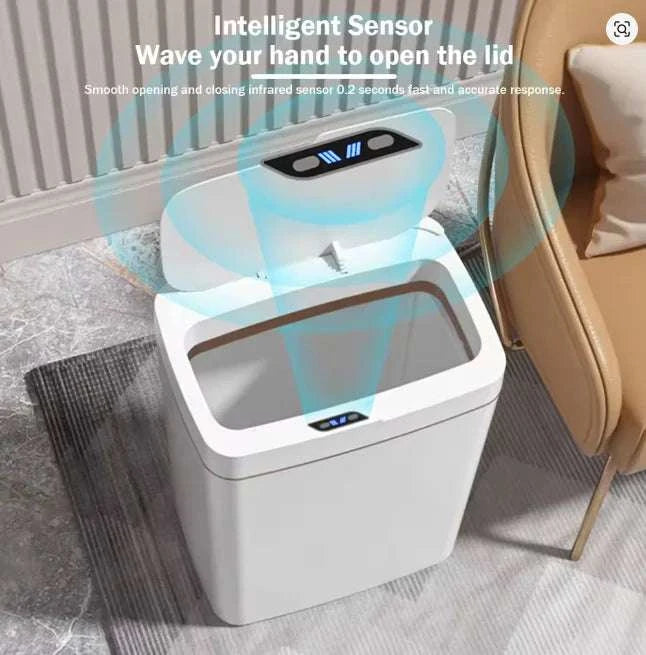 2026 New 15L smart touchless sensor trash can with automatic induction and slim design