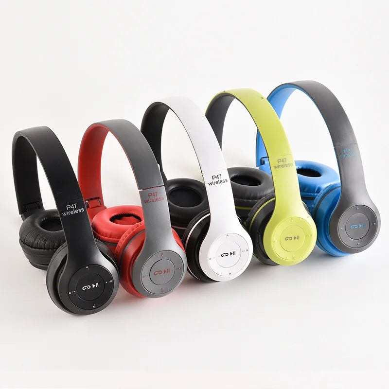 Stereo P47 Headset 5.0 Bluetooth Headset Folding Series Wireless Sports Game Headset for iPhone XiaoMi - Azobay