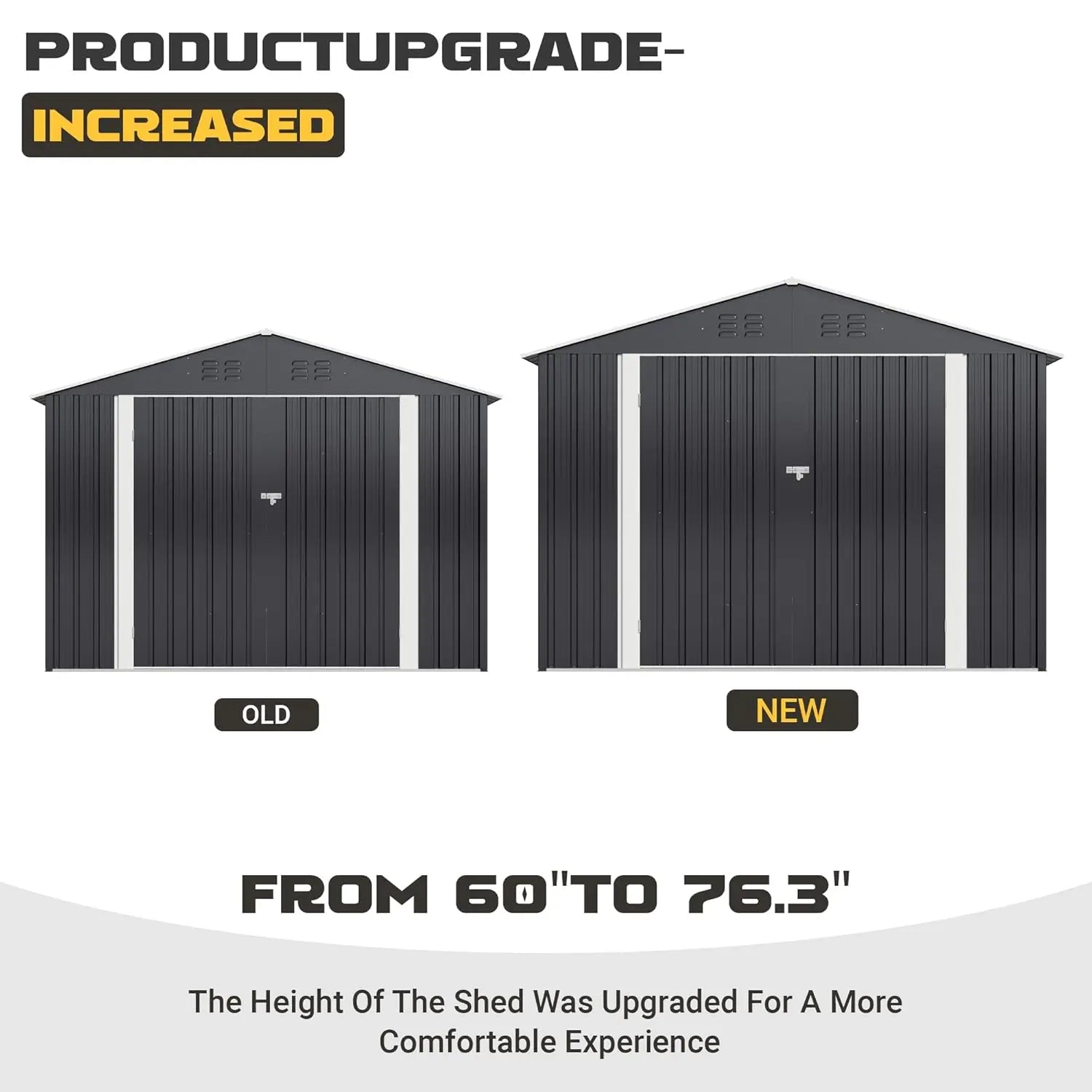 8x12 FT metal outdoor storage shed with reinforced frame and waterproof design