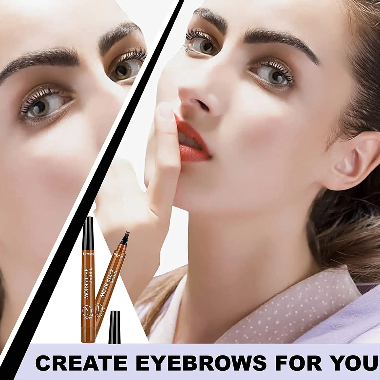 4 Point Eyebrow Pencil Maquillajes Para Mujer Waterproof Liquid Eyebrow Pen - Azobay