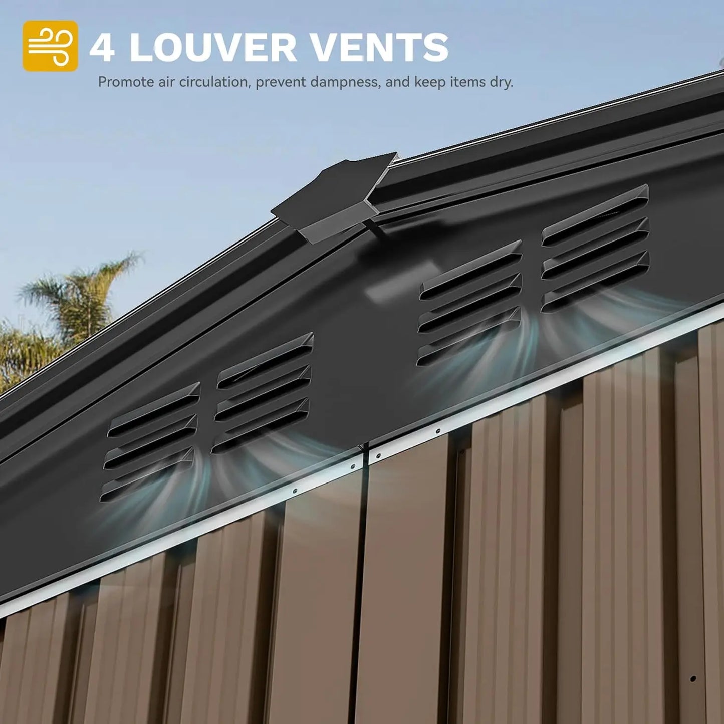 8x6 FT Heavy-Duty Outdoor Metal Storage Shed for Garden Tools and Equipment
