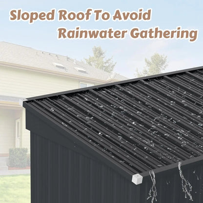 Custom Outdoor Metal Storage Shed with Sloped Galvanized Steel Roof