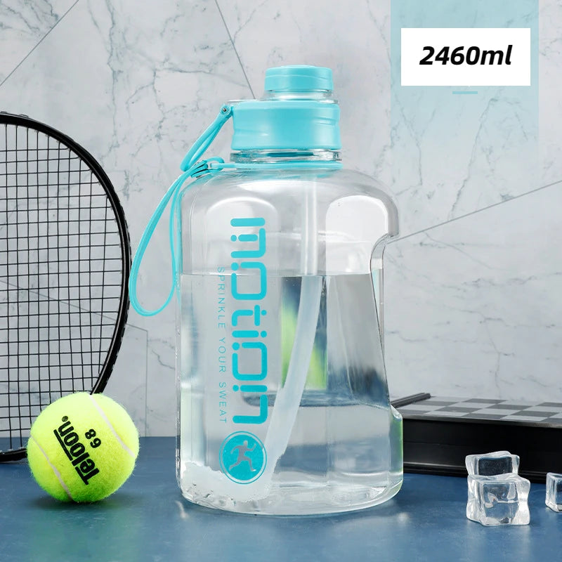 2 Liter Sports Water Bottle With Straw Large Capacity Fitness With Water Bottle - Azobay