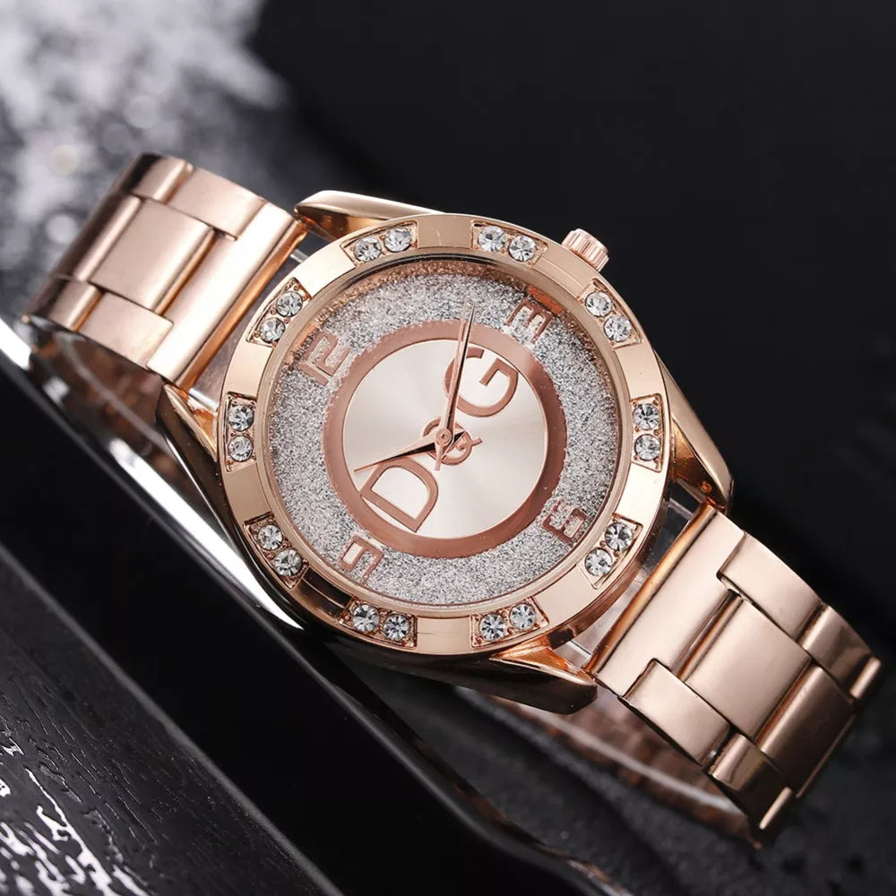 Women's Watches Luxury Brand Fashion Rhinestone  SteeStainlessl Quartz Ladies Wristwatches Reloj Mujer Best Selling Montre - Azobay