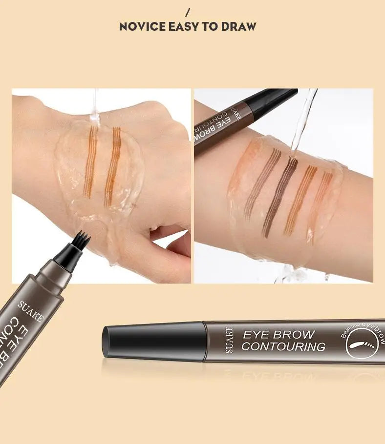 4 Point Eyebrow Pencil Maquillajes Para Mujer Waterproof Liquid Eyebrow Pen - Azobay