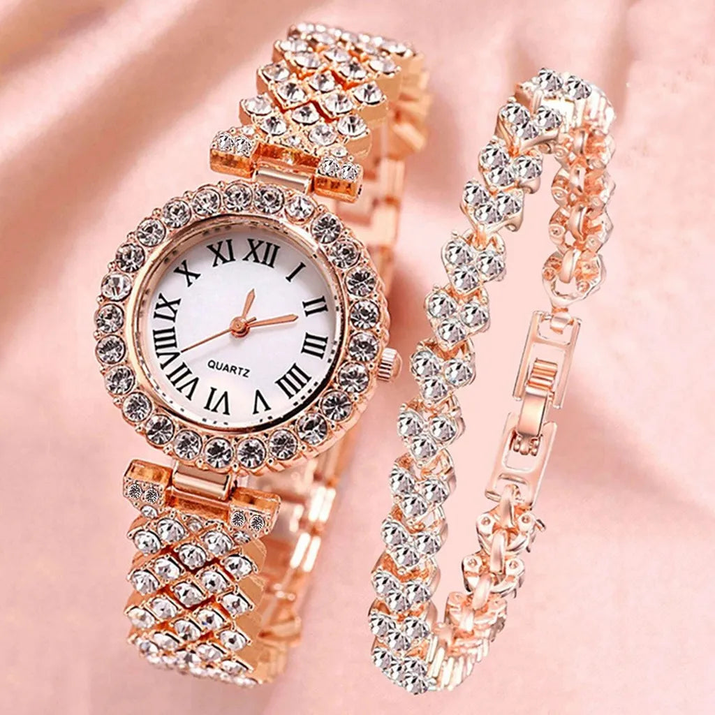 luxury-watch-luxury-brand-reloj-mujer-watch-bracelet-set-diamond-steel-band