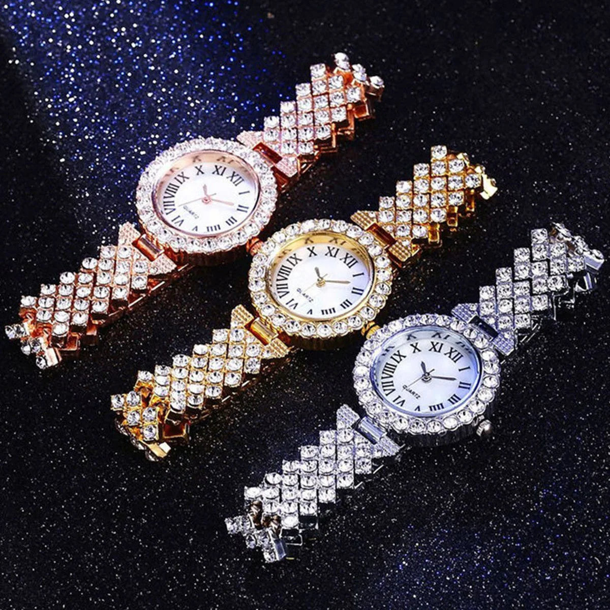 Luxury Watch Luxury Brand Reloj Mujer Watch Bracelet Set Diamond Steel Band - Azobay