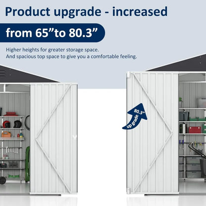 "10x10 FT Outdoor Metal Storage Shed with Lockable Doors and Reinforced Frame"