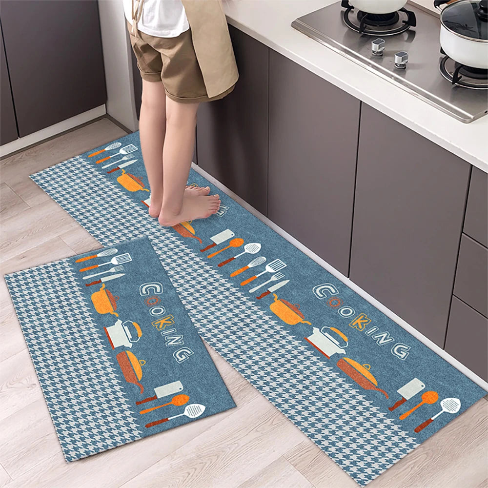 Kitchen Floor Mat Bedroom Living Room Long Bedside Area Rug Hallway Soft Washable Carpet Anti Slip Bathroom Entrance Doormat - Azobay