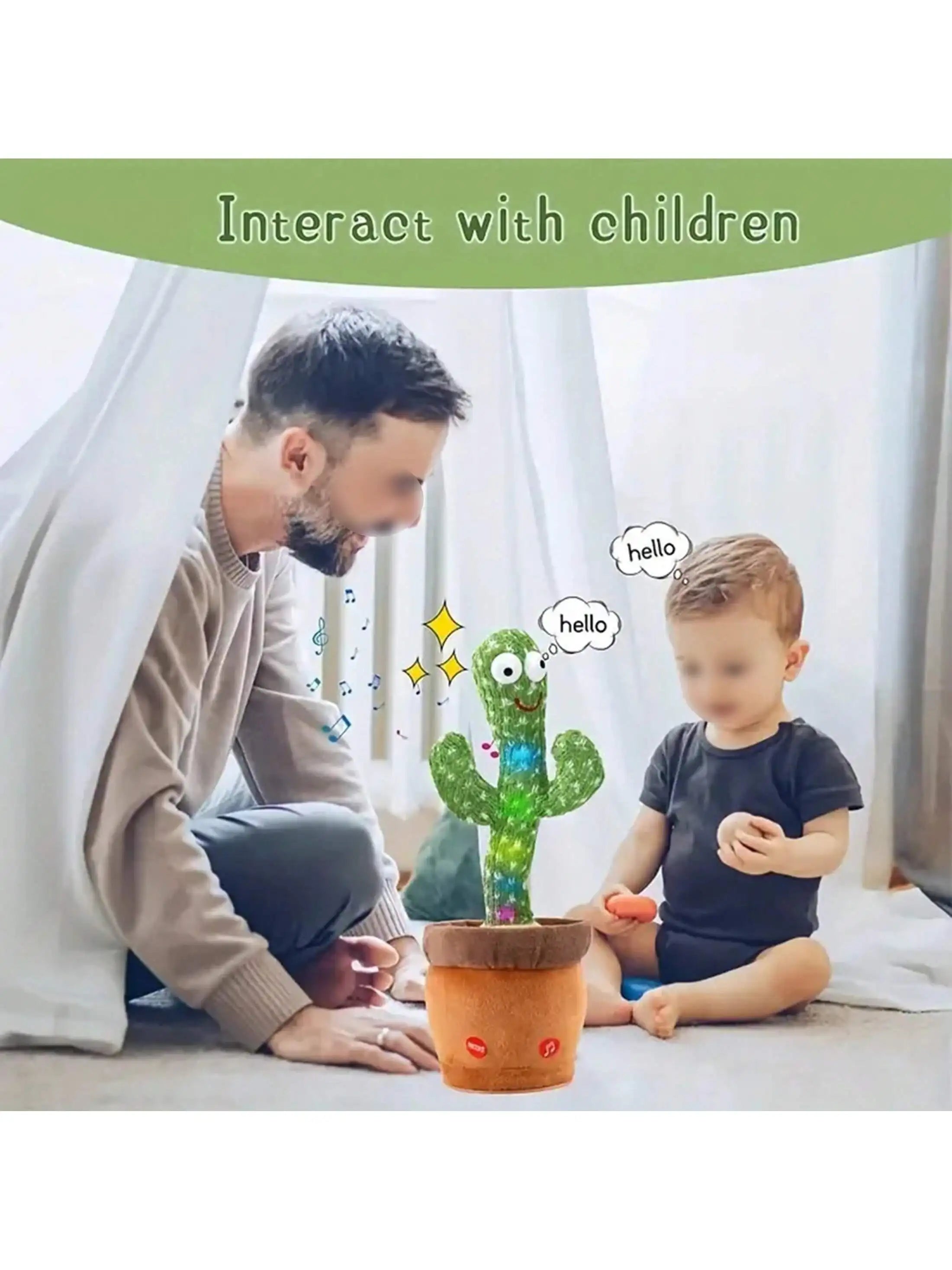 Dancing Talking Cactus Toys For Babys, Singing Mimicking - Azobay