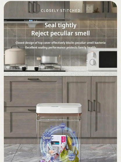 2025 Automatic Induction Trash Can with Storage Basket Eco-Friendly Plastic Household Toilet Living Room Kitchen Waste Bin Cover Paper Dispenser