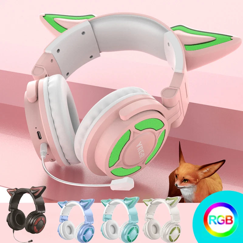 rgb-cat-ear-headphone-wireless-bluetooth-5-3-headset-with-detachable-enc-microphone-hifi-stereo-music-game-headphones-best-gift