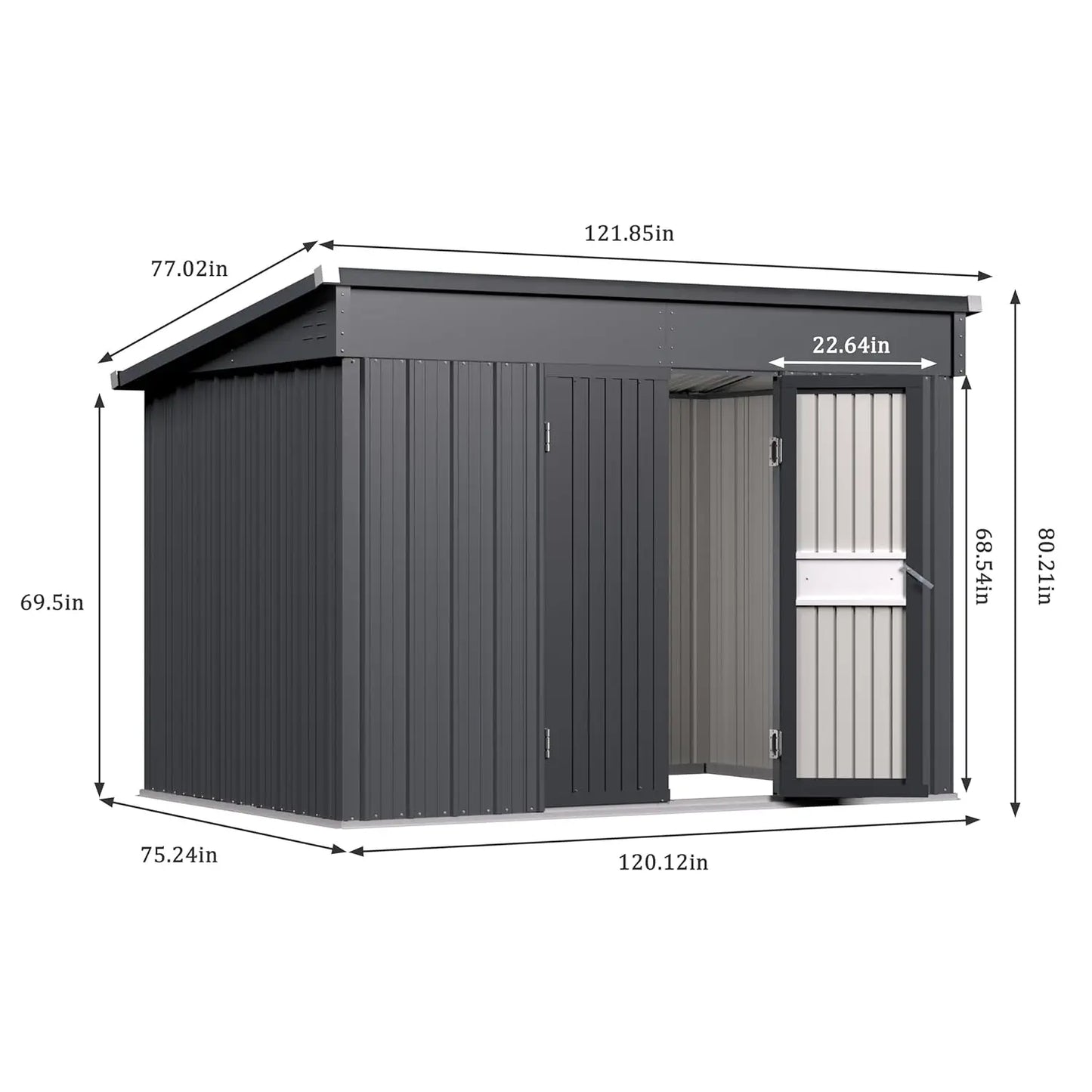 Custom Outdoor Metal Storage Shed with Sloped Galvanized Steel Roof
