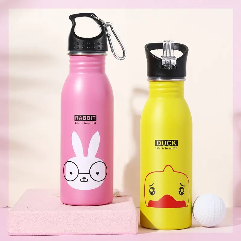 Stainless Steel Portable Cycling Camping Bottle Kettle Water Bottles for Kids Kawaii Drinkware Sport Bottle Cold Water Bottle - Azobay