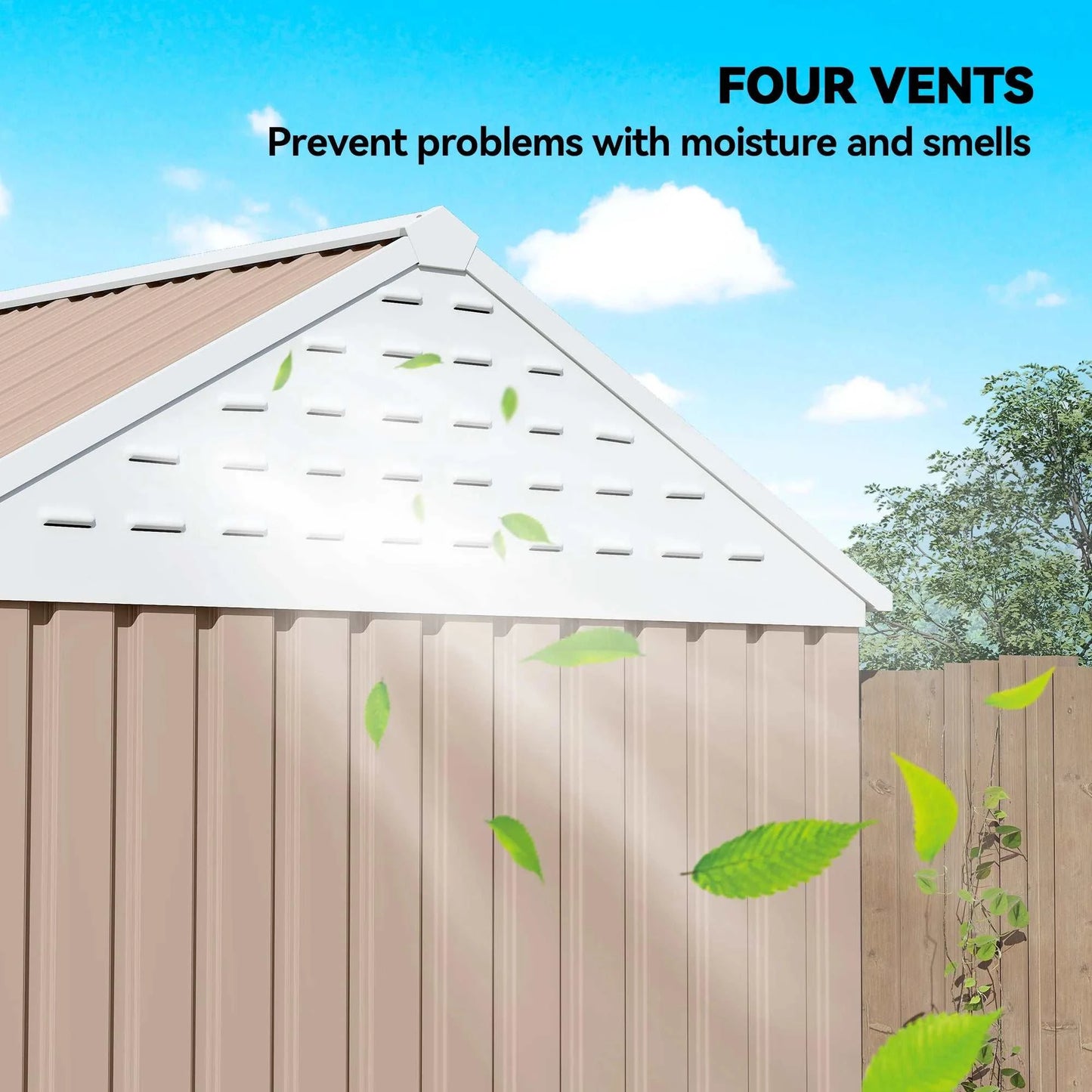 8' X 6' Outdoor Metal Garden Storage Shed W/ 2 Doors, Window, Sloped Roof Brown