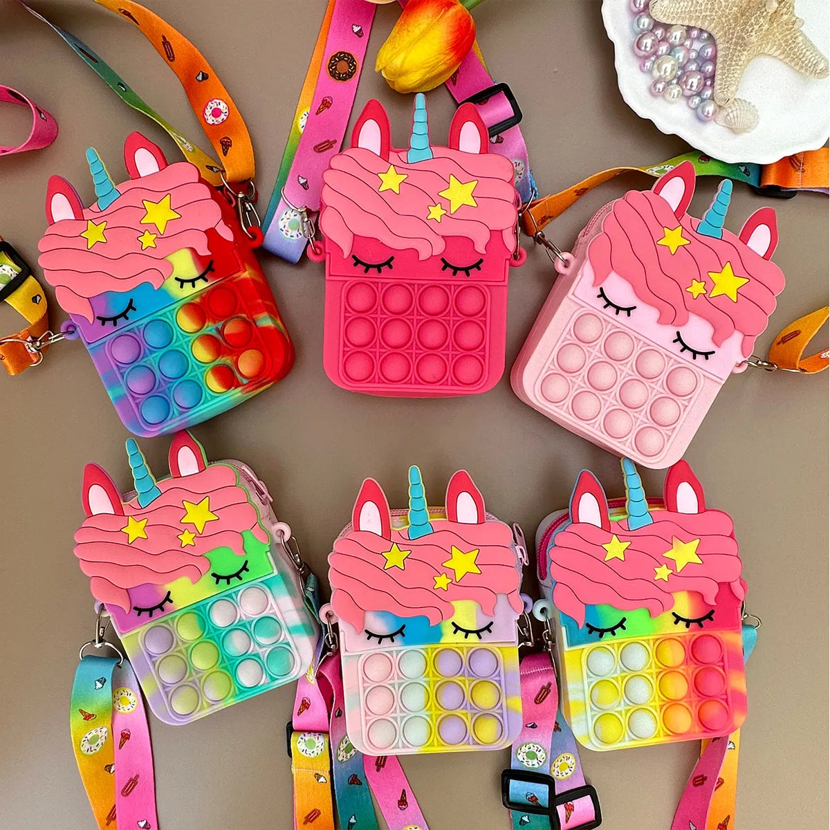 Girls Silicone Cute Unicorn Messenger Bag - Azobay