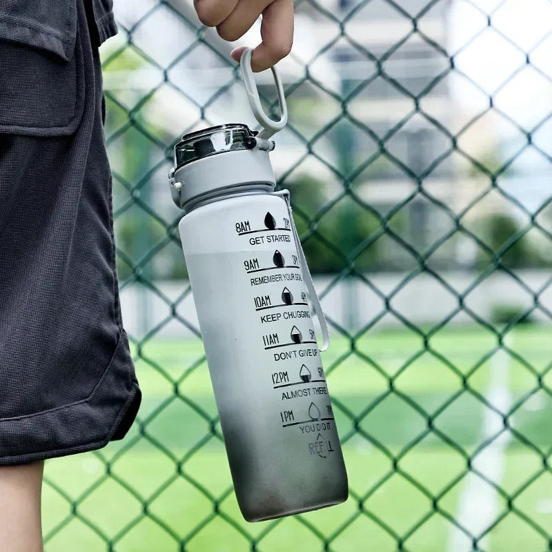 1L Sports Water Bottle with Straw Large Capacity Portable Leak-Proof Outdoor - Azobay