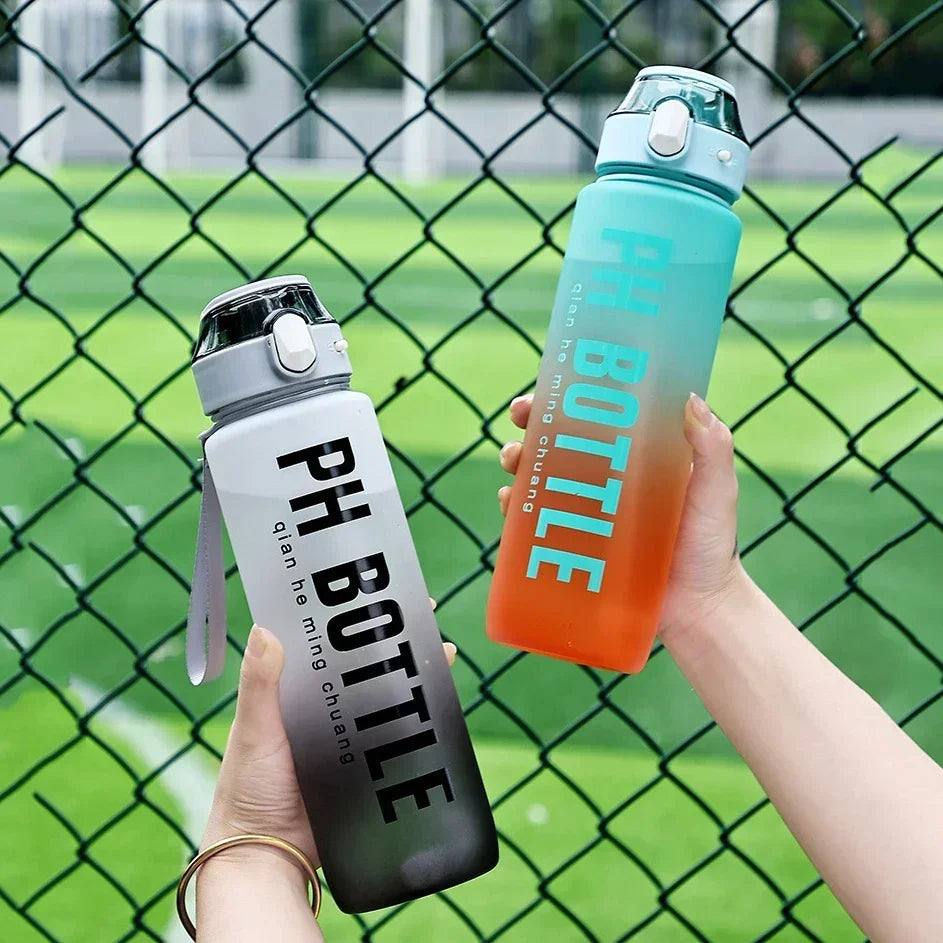 1L Sports Water Bottle with Straw Large Capacity Portable Leak-Proof Outdoor - Azobay