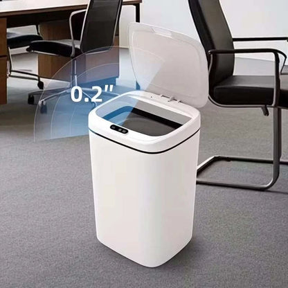 Slim compact smart motion sensor trash can with touchless lid for hygienic waste disposal