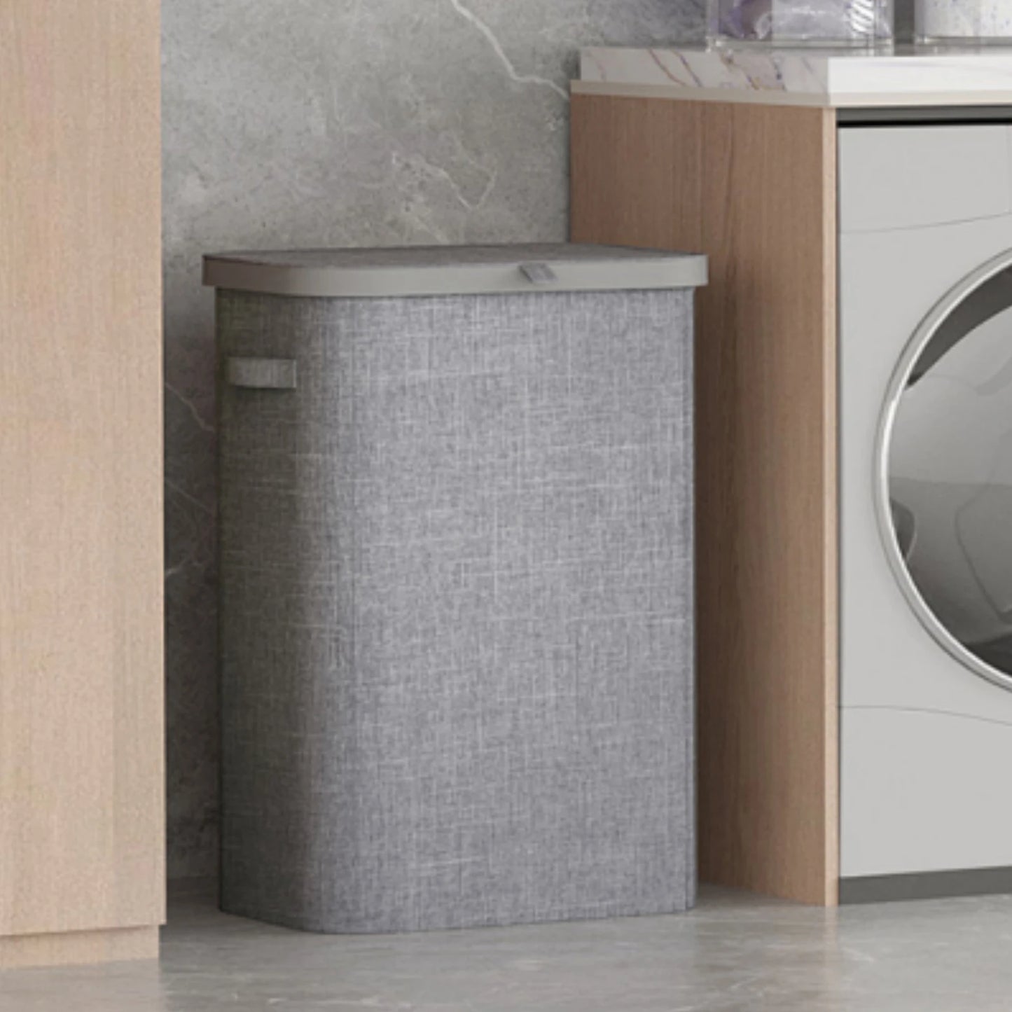 85L Large Capacity Laundry Hamper with Handles Oxford Fabric Inner Bag And Plastic Frame for Dirty Clothes Basket