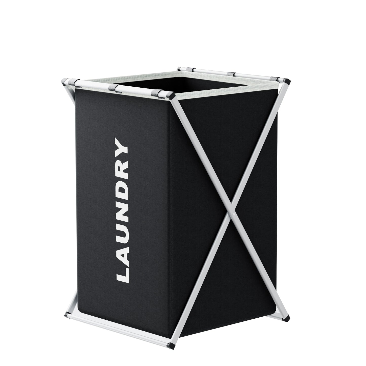 1 PC Large Foldable Laundry Hamper with 3 Divided Sections Dirty Cloth Storage Basket Classic Oxford Washing Bin for Home
