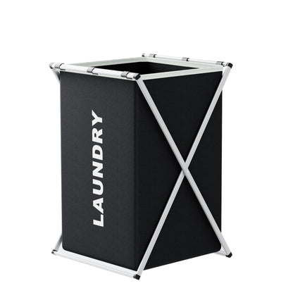 1 PC Large Foldable Laundry Hamper with 3 Divided Sections Dirty Cloth Storage Basket Classic Oxford Washing Bin for Home