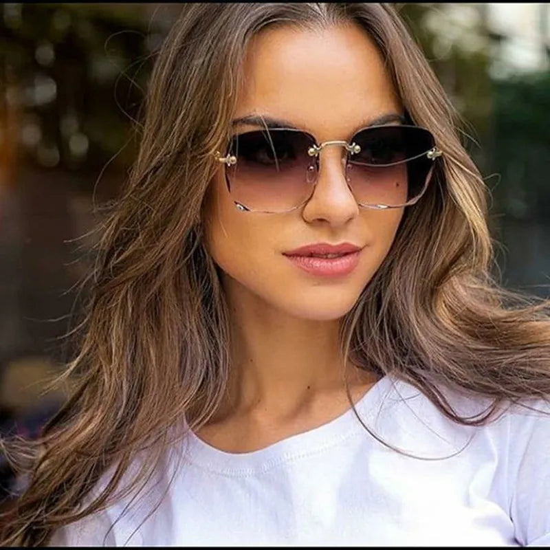 New Rimless Women's Sunglasses Fashion  Classic Designer Shades UV400 - Azobay