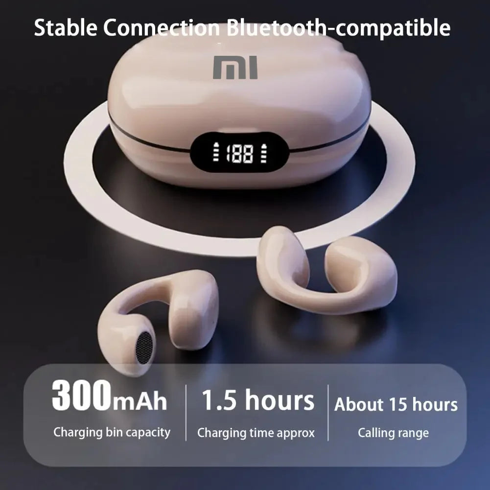 Xiaomi Wireless Ear Clip Bluetooth Headset Digital Display  Gaming  Headset With Microphone - Azobay