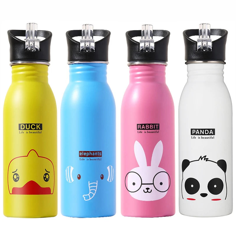 Stainless Steel Portable Cycling Camping Bottle Kettle Water Bottles for Kids Kawaii Drinkware Sport Bottle Cold Water Bottle - Azobay