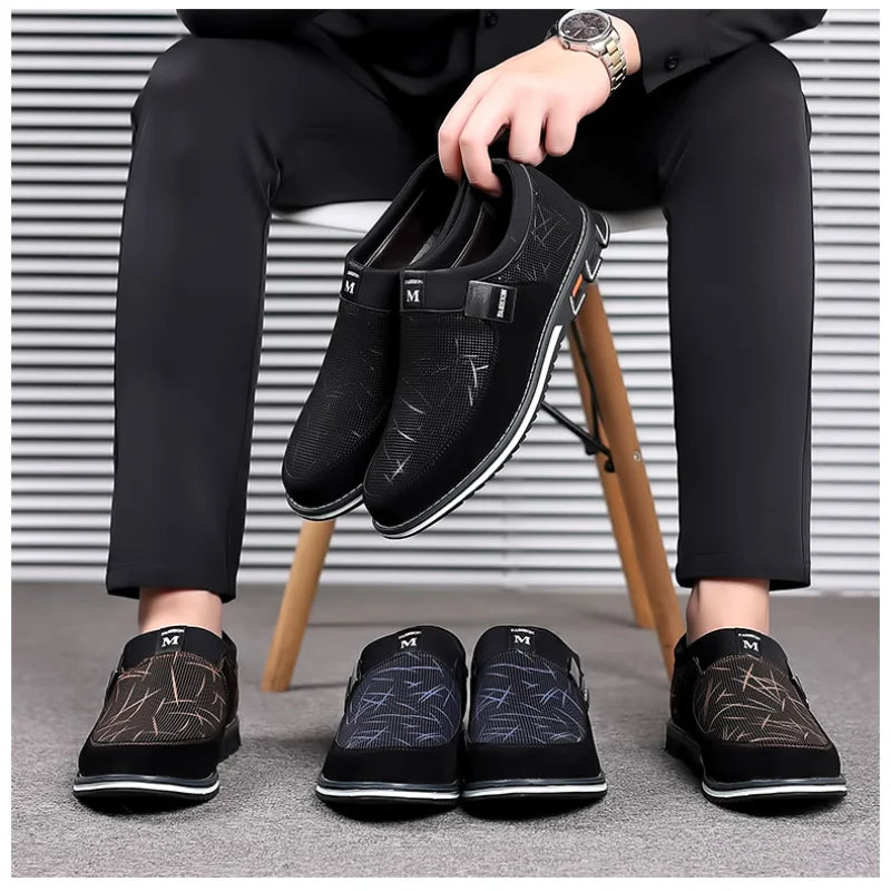 Classic Casual Men's Leather Shoes Slip-On Loafers for Men Business - Azobay