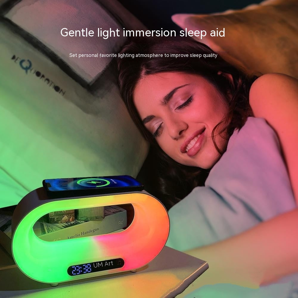 Multi-function 3 In 1 LED Night Light Lamp Smart Wireless Charger Alarm Clock - Azobay